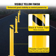 Safety Bollard 42 Inch Height Bollard Post 5.5 Inch Diameter Steel Pipe Safety Bollard Post  Steel Safety Bollard with 8 Anchor Bolts