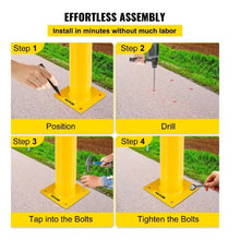 Safety Bollard 42 Inch Height Bollard Post 5.5 Inch Diameter Steel Pipe Safety Bollard Post  Steel Safety Bollard with 8 Anchor Bolts