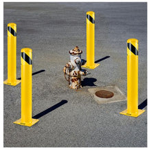 Safety Bollard 42 Inch Height Bollard Post 5.5 Inch Diameter Steel Pipe Safety Bollard Post  Steel Safety Bollard with 8 Anchor Bolts