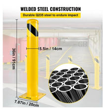 Safety Bollard 36 Inch Height Bollard Post 5.5 Inch Diameter Steel Pipe Safety Bollard Post Steel Safety Bollard with 8 Anchor Bolts