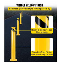 Safety Bollard 36 Inch Height Bollard Post 5.5 Inch Diameter Steel Pipe Safety Bollard Post Steel Safety Bollard with 8 Anchor Bolts