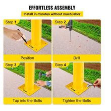 Safety Bollard 36 Inch Height Bollard Post 5.5 Inch Diameter Steel Pipe Safety Bollard Post Steel Safety Bollard with 8 Anchor Bolts