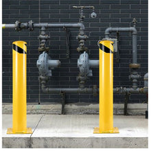 Safety Bollard 36 Inch Height Bollard Post 5.5 Inch Diameter Steel Pipe Safety Bollard Post Steel Safety Bollard with 8 Anchor Bolts