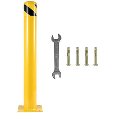 Safety Bollard 36 Inch Height Bollard Post 5.5 Inch Diameter Steel Pipe Safety Bollard Post Steel Safety Bollard with 8 Anchor Bolts