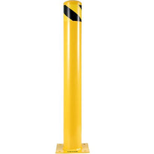 Safety Bollard 36 Inch Height Bollard Post 5.5 Inch Diameter Steel Pipe Safety Bollard Post Steel Safety Bollard with 8 Anchor Bolts