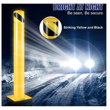 Safety Bollard 42 Inch Height Bollard Post 4.5 Inch Diameter Steel Pipe Safety Bollard Post Steel Safety Bollard with 8 Anchor Bolts