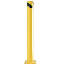 Safety Bollard 42 Inch Height Bollard Post 4.5 Inch Diameter Steel Pipe Safety Bollard Post Steel Safety Bollard with 8 Anchor Bolts