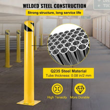 Safety Bollard 48"x4.5" Safety Barrier Bollard 4-1/2" OD 48" Height Yellow Powder Coat Pipe Steel Safety Barrier with 4 Free Anchor Bolts