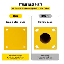 Safety Bollard 48"x4.5" Safety Barrier Bollard 4-1/2" OD 48" Height Yellow Powder Coat Pipe Steel Safety Barrier with 4 Free Anchor Bolts