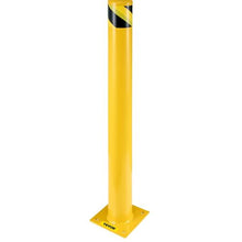 Safety Bollard 48"x4.5" Safety Barrier Bollard 4-1/2" OD 48" Height Yellow Powder Coat Pipe Steel Safety Barrier with 4 Free Anchor Bolts