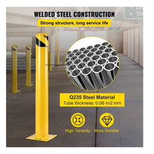Safety Bollard 5-1/2" OD 42" Height Safety Barrier Bollard Yellow Powder Coat Pipe Steel Safety Barrier with 4 Free Anchor Bolts