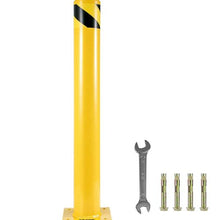 Safety Barrier Bollard 5-1/2" OD 48" Height Yellow Powder Coat Pipe Steel Safety Barrier with 4 Free Anchor Bolts