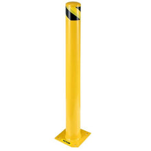 Safety Barrier Bollard 5-1/2" OD 48" Height Yellow Powder Coat Pipe Steel Safety Barrier with 4 Free Anchor Bolts