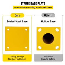 Safety Barrier Bollard 5-1/2" OD 48" Height Yellow Powder Coat Pipe Steel Safety Barrier with 4 Free Anchor Bolts