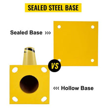 Safety Barrier Bollard 4-1/2" OD 24" Height Yellow Powder Coat Pipe Steel Safety Barrier with 4 Free Anchor Bolts