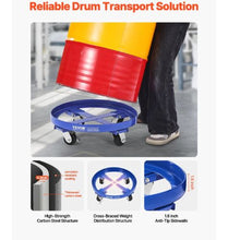 Gallon Drum Dolly 2000 lbs Load Capacity Heavy-Duty Barrel Dolly with Cross Braces and 4 Swivel Caster Wheels Non Tipping Hand Truck Capacity Dollies