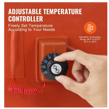 Metal Drum Heater 800 Watt 7.75 inch Width 86-302℉ Adjustable Thermostat High Efficiency Silicone Grease Keg Heater