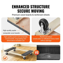 Furniture Dolly 1000 lbs Load Capacity Heavy Duty Hardwood Furniture Moving Dolly Moving Cart with Wheels for Heavy Furniture