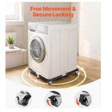 Fridge Stand Mobile Base 1200 lbs Load Capacity Washing Machine Stand with 8 Locking Twin Wheels and 4 Brakes Refrigerator and Dryer
