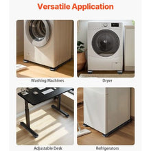 Heavy Duty Furniture Appliances Roller 660 lbs Total Load Extendable Appliance Rollers Mobile Washing Machine Base Fridge Stand Dolly Movers for Refrigerators Black