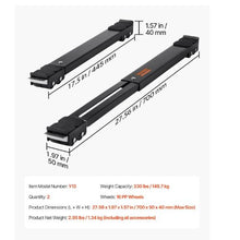 Heavy Duty Furniture Appliances Roller 660 lbs Total Load Extendable Appliance Rollers Mobile Washing Machine Base Fridge Stand Dolly Movers for Refrigerators Black
