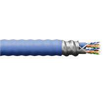 4 Pair CAT6 CMR With Outer Jacket 2 Component Aluminum Interlock Armored Cable Blue & White L4-299-SA