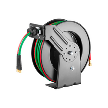 50ft Retractable Oxygen-Acetylene Welding Hose Reel 1/4" R-Grade Rubber