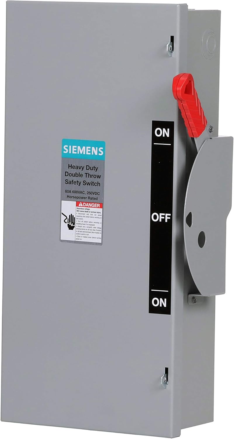 60A 600VAC 250VDC 3 Pole Double Throw Safety Switch DTNF362