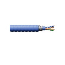4 Pair CAT6 CMR with Outer Jacket 1 Component Aluminum Interlock Armored Cable Blue L4-199-2A