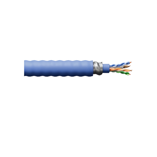 4 Pair CAT6 CMR with Outer Jacket 1 Component Aluminum Interlock Armored Cable Yellow L4-199-6A