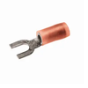 Burndy TN1810F 22 - 18 AWG #8 - #10 Stud Tin-Plated Nylon Insulated Copper Fork Tongue Terminal Lug Red