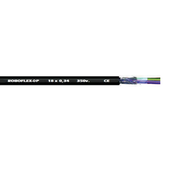 16 AWG 25 Cores 30/30 Stranded ROBOFLEX-DP BC Shielded Polyurethane Torsion Black Cable 7911625