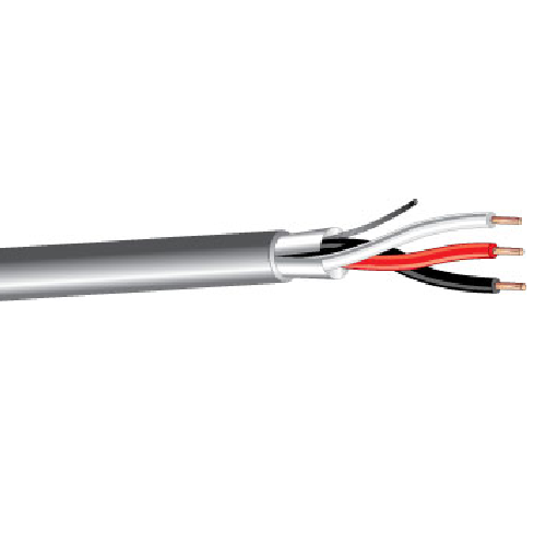 West Penn 25300B 22 AWG 3C Solid Bare Copper Shielded Plenum Low Voltage Communication Cable