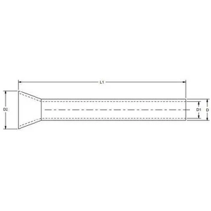 Burndy YF1806UIL 18 AWG 0.24" Length Tin Plated Copper Bare Bootlace Ferrule