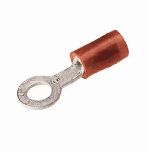 Burndy TN18516 22 - 18 AWG 5/16" Stud Tin-Plated Nylon Insulated Copper Ring Tongue Terminal Lug Red