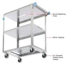Steel Utility Cart W/3 Shelves 300 Lb Capacity 27-1/2"L X 16-1/4"W X 32-1/8"H Lakeside 311