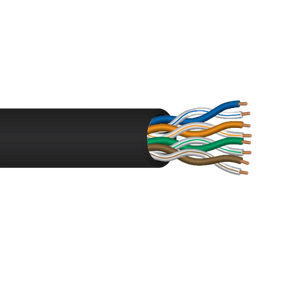 24 AWG 4P Solid BC Unshielded UTP Polyethelene Jacket 75C 300V Cat5e Outdoor Cable