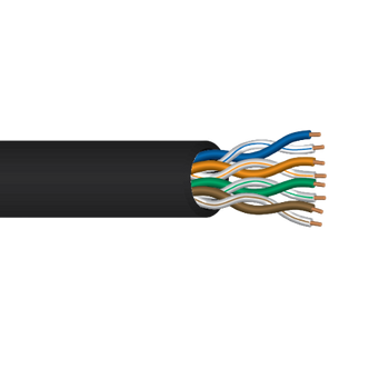 24 AWG 4P Solid Bare Copper Unshielded UTP CMR Polyolefin PVC Jacket 75°C 300V Cat5E Cable