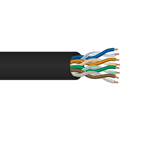 24 AWG 4P Solid Bare Copper Unshielded UTP CMR Polyolefin PVC Jacket 75°C 300V Cat5E Cable