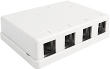 4-Port White No Jack Universal Surface Mount Box 039-362WH (Pack of 50)