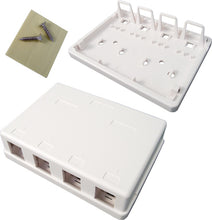4-Port White No Jack Universal Surface Mount Box 039-362WH (Pack of 50)
