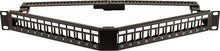 24 Port Angled with Support Bar Black Blank Patch Panel  V-Type with Cable Manager 043-383/A/24