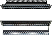 48 Port with Cable Manager Black Blank Patch Panel 043-384/48/2U