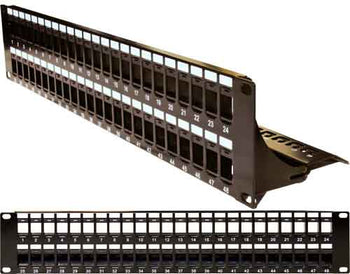 48 Port with Cable Manager Black Blank Patch Panel 043-384/48/2U