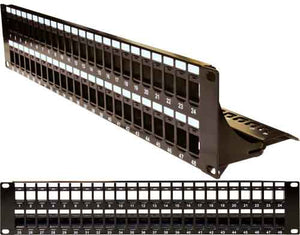 48 Port with Cable Manager Black Blank Patch Panel 043-384/48/2U