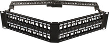 48 Port Angled with Support Bar Black Blank Patch Panel V-Type with Cable Manager 043-384/A/48