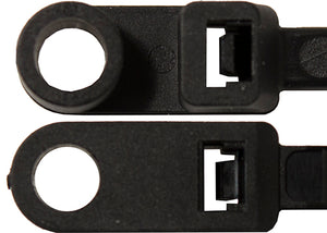 12 Screw Mount Cable Ties c(UL) Listed 50lb White and Black ( Pack Of 100 )