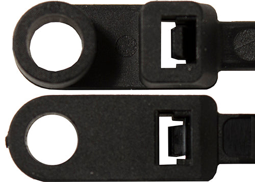 12 Screw Mount Cable Ties c(UL) Listed 50lb White and Black ( Pack Of 100 )