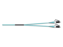 Fiber Optic Jumper 2 F Zipcord Cable Riser 2.0 mm legs Standard LC-SC Duplex MM OM3 50um Aqua 5 Meters Corning 055702T5120005M