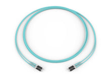 Fiber Optic Jumper 2 F Zipcord Cable Riser 2.0 mm legs Standard LC-LC Duplex MM OM3 50um Aqua 7 Meters Corning 050502T5120007M